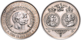 Brandenburg/-Preußen. 
- Preußische Medaillen. 
Versilberte Medaille 1901 (unsign.) auf 200 Jahre Königreich Preußen. kl. Rf. 34,7&nbsp;mm, 14,65&nb...