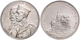 Brandenburg/-Preußen. 
- Preußische Medaillen. 
Silbermedaille 1902 (v. Lauer) Zur Erinnerung an die Reise nach Amerika, Präsident Roosevelt und Pri...
