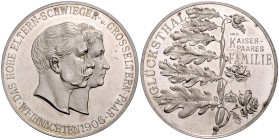 Brandenburg/-Preußen. 
- Preußische Medaillen. 
Silbermedaille 1906 (unsign.) GLÜCKSTHALER des Kaiserpaares. Slg.&nbsp;Marienburg&nbsp;-. f. Kr., se...