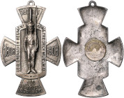 Brandenburg/-Preußen. 
- Preußische Medaillen. 
Versilbertes Abzeichen 1908 auf das 100-jährige Jubiläum des Leib-Grenadier-Regiments König Friedric...