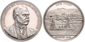 Brandenburg/-Preußen. 
- Preußische Medaillen. 
Silbermedaille 1911 (v. Lauer) auf das Kanonenboot PANTHER vor Agadir, bei der zweiten Marokkokrise,...