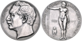 Brandenburg/-Preußen. 
- Preußische Medaillen. 
Mattierte Silbermedaille 1913 (v. Grath/Oertel) auf das 25. Regierungsjubiläum von Wilhelm II., i. R...