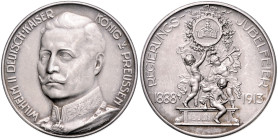 Brandenburg/-Preußen. 
- Preußische Medaillen. 
Mattierte Silbermedaille 1913 (v. Lauer) auf das 25. Regierungsjubiläum von Wilhelm II., i. Rd: SILB...