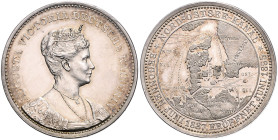 Brandenburg/-Preußen. 
- Nord-Ostsee-Kanal. 
Silbermedaille 1895 (unsign.) auf die Eröffnung, Kaiserin Auguste Victoria., i. Rd: KANAL SEGENSMÜNZE. ...