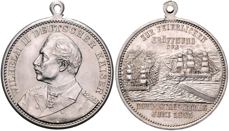 Brandenburg/-Preußen. 
- Nord-Ostsee-Kanal. 
Silbermedaille 1895 (unsign. v. O...