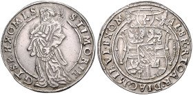 Halberstadt, Bistum. 
Albrecht von Brandenburg 1513-1545. Halbtaler o.J. mit dem elsässischen Wappen im Zentrum und verwirrenden Umschriften. B/B/B&n...