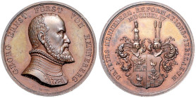 Henneberg, Grafschaft. 
Georg Ernst 1559-1583. Bronzemedaille 1844 (v. Höfling) auf das 300-jährige Reformationsjubiläum. Slg.&nbsp;Merseburger&nbsp;...