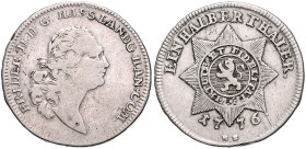 Hessen/-Kassel. 
Friedrich II. 1760-1785. 1/2 Sterntaler 1776 B-R. Schütz&nbsp;1946, Hoffmeister&nbsp;2468, Müller&nbsp;2735. . 

f.ss/ss