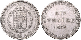Hessen/-Kassel. 
Kurfürst Wilhelm II. und Friedrich Wilhelm 1831-1847. Taler 1835. Kahnt&nbsp;252, Davenport&nbsp;692, AKS&nbsp;46, Thun&nbsp;184. . ...