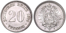 Kleinmünzen. 
20 Pfennig 1876 F. Jaeger&nbsp;5. . 

vz-st