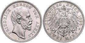 Anhalt. 
Friedrich I. 1871-1904. 2 Mark 1896 A. Jaeger&nbsp;20. . 

vz-st