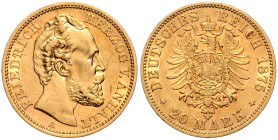 Anhalt. 
Friedrich I. 1871-1904. 20 Mark 1875 A. Jaeger&nbsp;179. . 

ss+