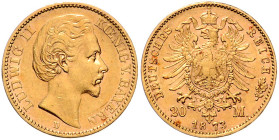Bayern. 
Ludwig II. 1864-1886. 20 Mark 1873 D. Jaeger&nbsp;194. . 

ss
