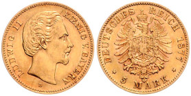 Bayern. 
Ludwig II. 1864-1886. 5 Mark 1877 D. Jaeger&nbsp;195. . 

vz