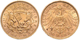 Bremen. 
20 Mark 1906 J. Jaeger&nbsp;205. . 

f.vz