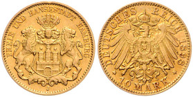 Hamburg. 
10 Mark 1898 J. Jaeger&nbsp;211. . 

ss