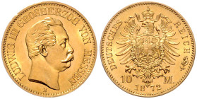 Hessen. 
Ludwig III. 1848-1877. 10 Mark 1872 H. Jaeger&nbsp;213. . 

f.st