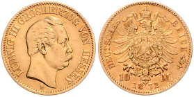 Hessen. 
Ludwig III. 1848-1877. 10 Mark 1872 H. Jaeger&nbsp;213. . 

ss