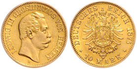 Hessen. 
Ludwig III. 1848-1877. 10 Mark 1875 H. Jaeger&nbsp;216. . 

vz-/vz+