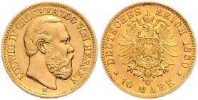 Hessen. 
Ludwig IV. 1877-1892. 10 Mark 1880 H. Jaeger&nbsp;219. . 

vz