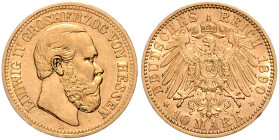 Hessen. 
Ludwig IV. 1877-1892. 10 Mark 1890 A. Jaeger&nbsp;220. . 

ss