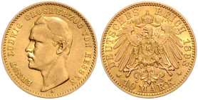 Hessen. 
Ernst Ludwig 1892-1918. 10 Mark 1893 A. Jaeger&nbsp;222. . 

ss+
