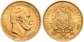 Preußen. 
Wilhelm I. 1861-1888. 20 Mark 1873 A. Jaeger&nbsp;243. . 

ss+
