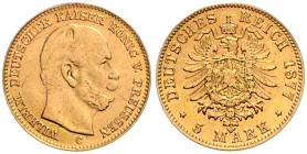 Preußen. 
Wilhelm I. 1861-1888. 5 Mark 1877 C. Jaeger&nbsp;244. . 

s-ss