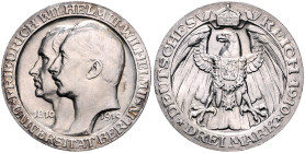 Preußen. 
Wilhelm II. 1888-1918. 3 Mark 1910 A Zur Jahrhundertfeier der Universität Berlin. Jaeger&nbsp;107. . 

st-