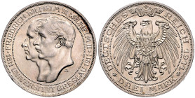 Preußen. 
Wilhelm II. 1888-1918. 3 Mark 1911 A Zur Jahrhundertfeier der Universität Breslau. Jaeger&nbsp;108. winz. Rf.. 

vz-st/st