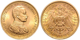 Preußen. 
Wilhelm II. 1888-1918. 20 Mark 1913 A. Jaeger&nbsp;253. . 

vz-st