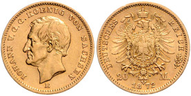 Sachsen. 
Johann 1854-1873. 20 Mark 1872 E. Jaeger&nbsp;258. . 

ss