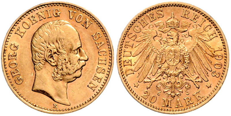 Sachsen. 
Georg 1902-1904. 20 Mark 1903 E. Jaeger&nbsp;266. . 

gutes ss