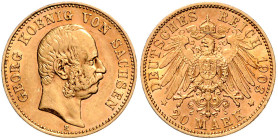 Sachsen. 
Georg 1902-1904. 20 Mark 1903 E. Jaeger&nbsp;266. . 

gutes ss