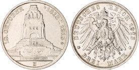 Sachsen. 
Friedrich August III. 1904-1918. 3 Mark 1913 E Zur Jahrhundertfeier der Völkerschlacht bei Leipzig. Jaeger&nbsp;140. . 

vz-st/st