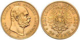 Sachsen/-Altenburg. 
Ernst 1853-1908. 20 Mark 1887 A. Jaeger&nbsp;269. . 

ss/ss-vz