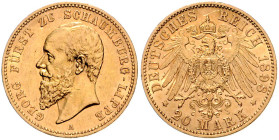 Schaumburg/-Lippe. 
Georg 1893-1911. 20 Mark 1898 A. Jaeger&nbsp;285. . 

ss