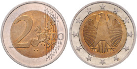 BRD. 
2 Euro (2002 F) Probe//Vorentwurf mit radial ausgerichteten Sternen und ohne Jahreszahl, es wurde auch ein anderes Rändeleisen verwendet. Diese...