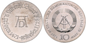 DDR. 
10 Mark 1971 A Zum 500. Geburtstag von Albrecht Dürer. Jaeger&nbsp;1532. . 

st-