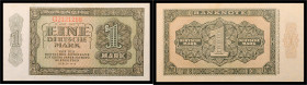 DDR. 
1 Deutsche Mark - Banknote 1948 Kennnummer 7-stellig mit 1 Buchstaben (G), G2121268. Ro.&nbsp;340a. . 

druckfrisch