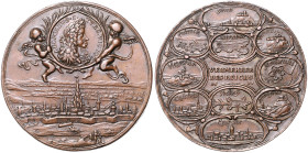 Haus Habsburg. 
Leopold I. 1657-1705. Bronzemedaille 1685 (v. Lauffer) auf die Eroberungen des Jahres. Slg.&nbsp;Montenuovo&nbsp;975, Slg.&nbsp;Juliu...