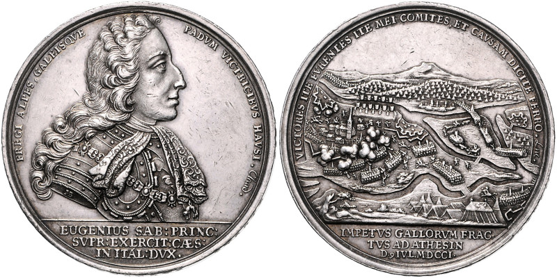Haus Habsburg. 
Leopold I. 1657-1705. Silbermedaille 1701 (v. Brunner/Nürnberge...