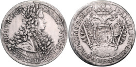 Haus Habsburg. 
Karl VI. 1711-1740. Taler 1713. Herinek&nbsp;332, Davenport&nbsp;1050. Hklsp., Felder geglättet, Rand bearbeitet, Sf. am Rand. 

ss...