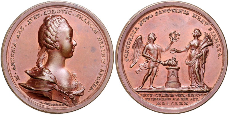 Haus Habsburg. 
Maria Theresia 1740-1780. Bronzemedaille 1770 (v. Widemann) auf...