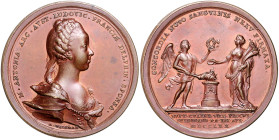 Haus Habsburg. 
Maria Theresia 1740-1780. Bronzemedaille 1770 (v. Widemann) auf die Vermählung Ihrer Tochter Marie Antoinette mit dem Dauphin. Slg.&n...