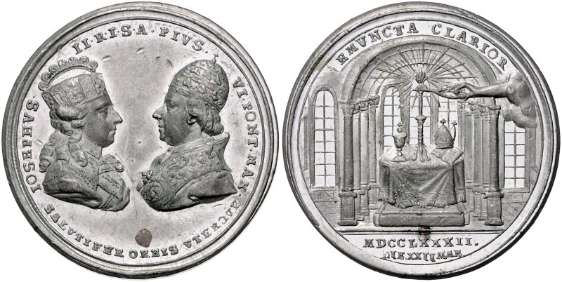 Haus Habsburg. 
Josef II. 1780-1790. Zinnmedaille 1782 (unsign.) auf den Besuch...