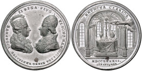 Haus Habsburg. 
Josef II. 1780-1790. Zinnmedaille 1782 (unsign.) auf den Besuch des Papstes in Wien. Slg.&nbsp;Montenuovo&nbsp;2155. mit Kupferstift ...
