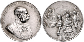 Haus Habsburg. 
Franz Joseph I. 1848-1916. Silbermedaille 1898 (v. Marschall) auf sein 50-jähriges Regierungsjubiläum. 29,1&nbsp;mm, 12,11&nbsp;g. . ...