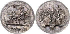 Böhmen. 
Silbermedaille 1565 Joachimsthal (v. Nickel Milicz und seiner Werkstatt) Abraham und sein Sohn Isaak auf dem Weg zum Opfer auf dem Berg Mori...