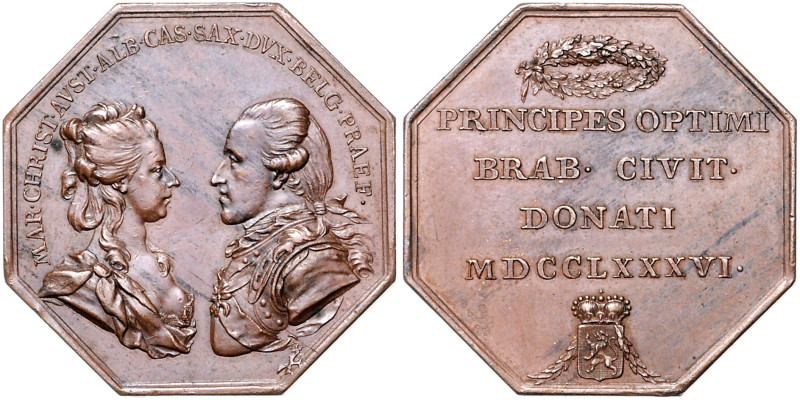 Österreichische Niederlande. 
Maria Christina und Albert 1781-1793. Achteckiger...
